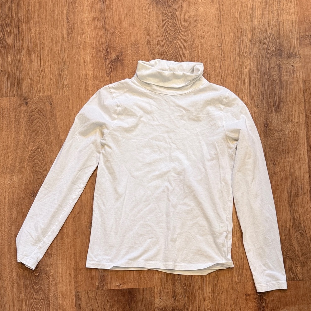 J. Crew White Long Sleeve Turtleneck Tee